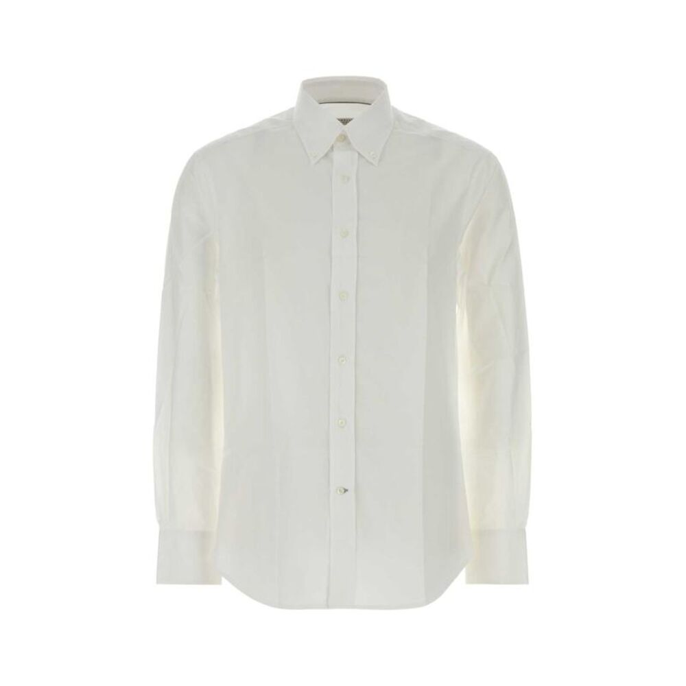 Brunello Cucinelli Men White Poplin Shirt